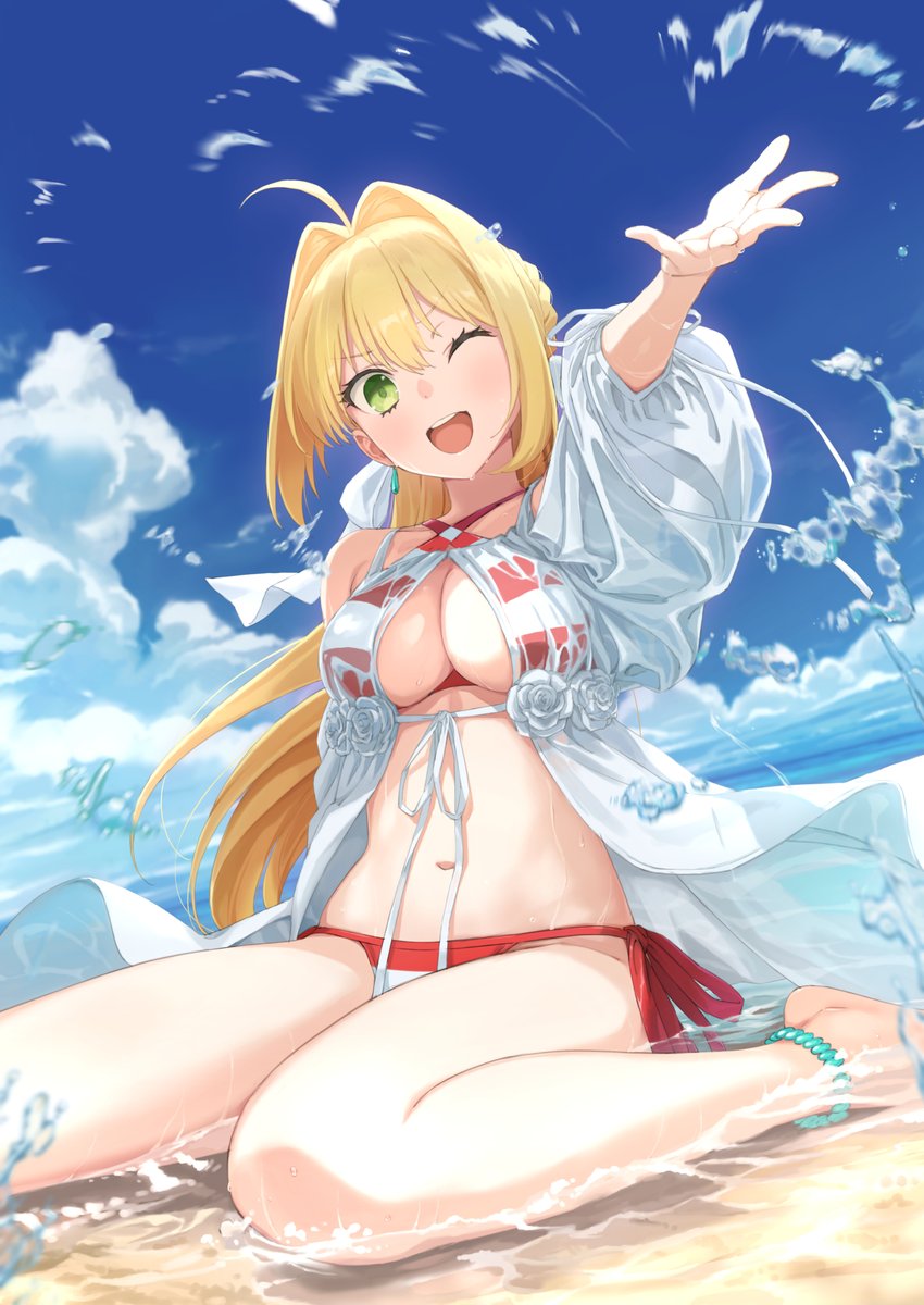 ネロ・クラウディウス(Fate) ,ネロ・クラウディウス(水着) 「水着ネロ 」|tuchinokoeffectのイラスト