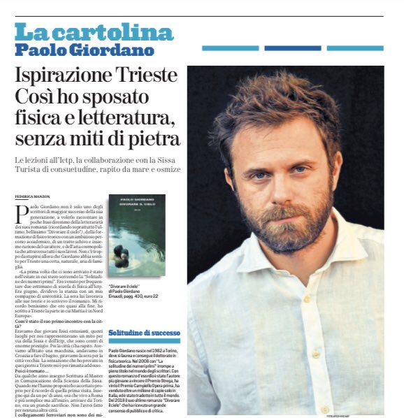 engraz's tweet photo. La #Trieste vissuta da Paolo Giordano, quella che sembra scritta da Ballard o descritta da Marx, quella del libero scambio di #libri, della parola che si fa terapia. In questi giorni di più. #ilpiccololibri con @il_piccolo e #tuttolibri de @LaStampa in edicola e sfoglio digitale https://t.co/x4l4nUtxJ7