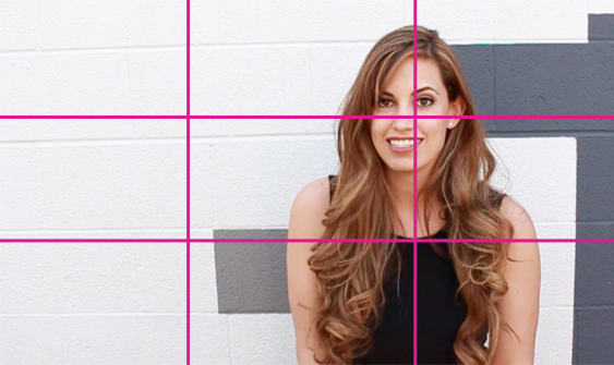 Obey the #ruleofthirds. Place your subject at one of the intersections. #Videotip