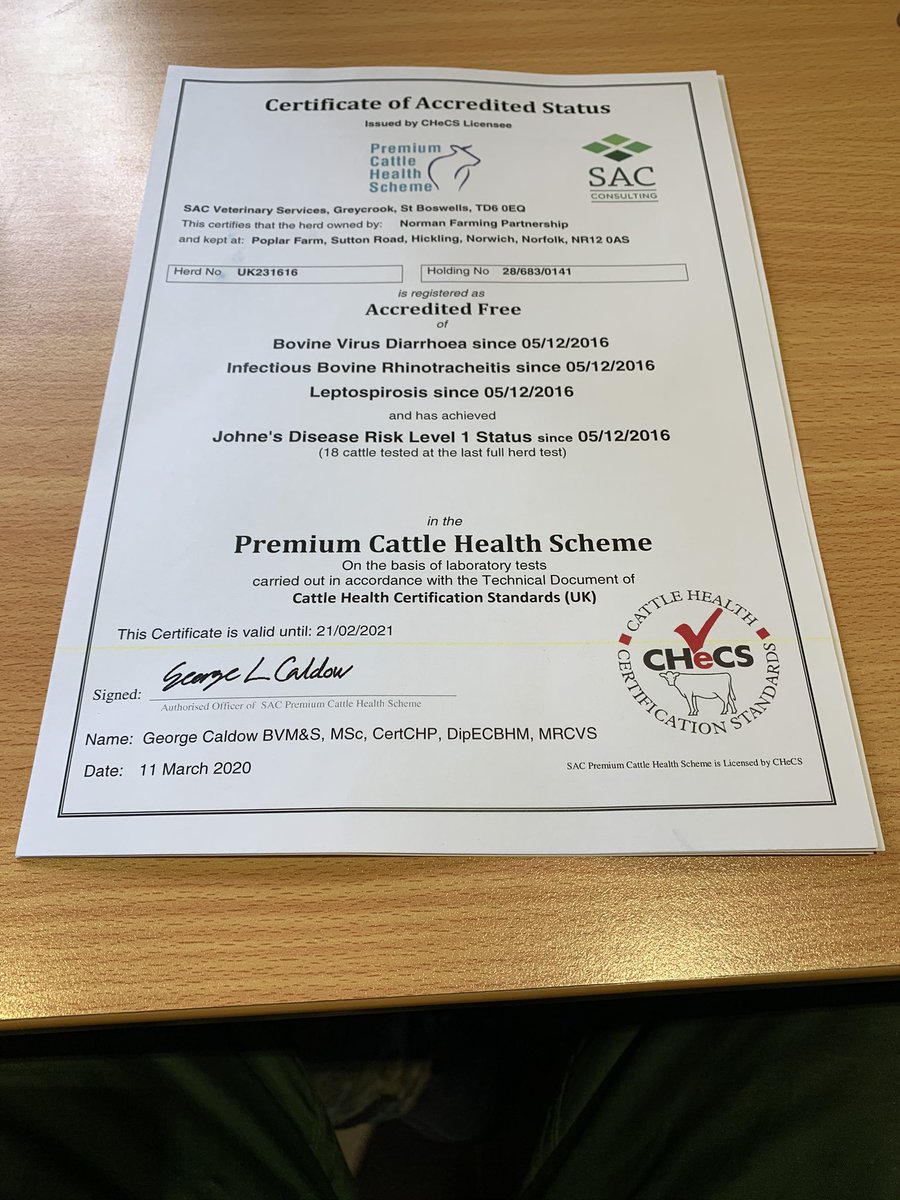 Another successful all herd @ConsultingSAC Health Scheme Test. Also recently passed our 4 yearly TB test. Stock for sale including ready to work bull, cows with calves at foot and heifers. Visitors always welcome! #herefords