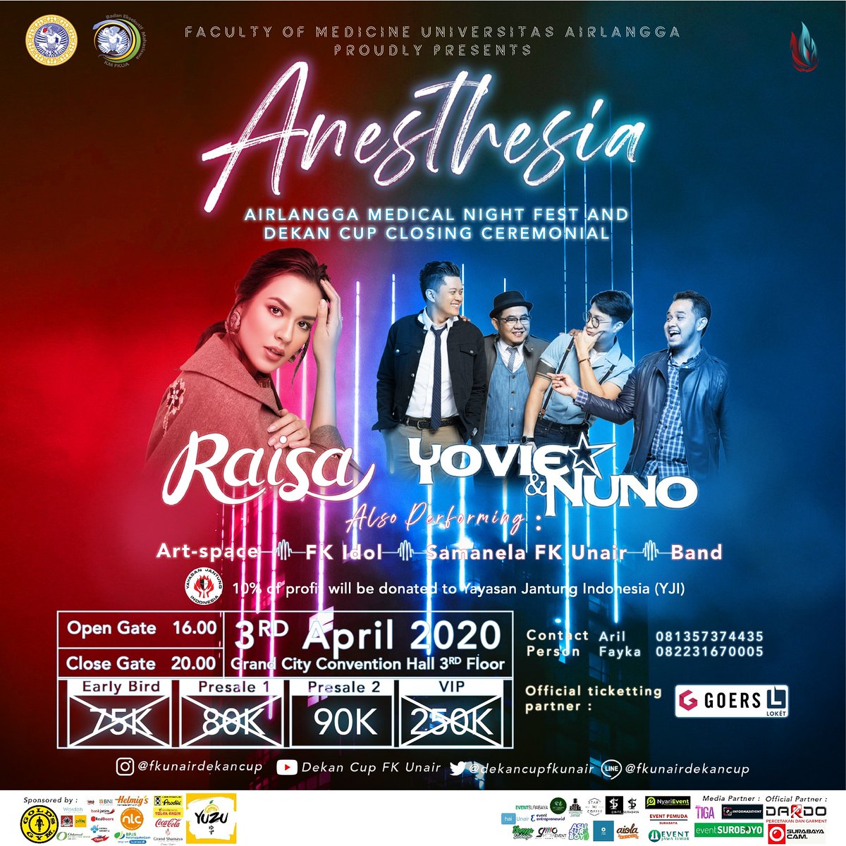 hai_unair's tweet photo. [INFO EVENT] Anesthesia 2020 | 3 April 2020 | @BEMKMFKUNAIR @dekancupfkunair | PRESALE 2 90K | Gues Star @raisa6690 dan YoiveNuno https://t.co/vND5fxZJGW