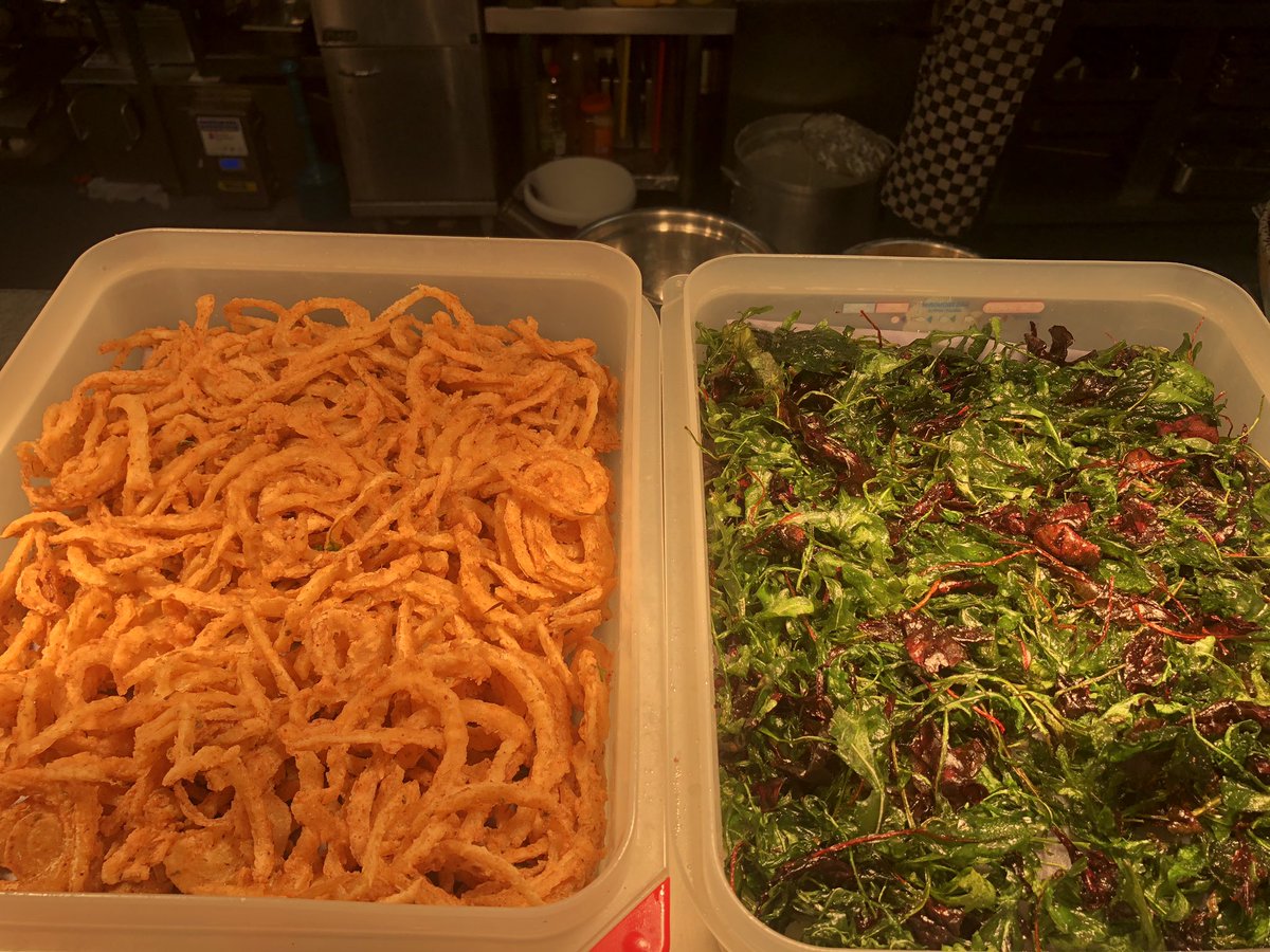 Get your brunch on !  Our Cajun Spiced crispy onion rings are ready and waiting for Brunch Burger orders, and our crisped mixed leaves want to be put on top of our Mushroom Toast with our spicy Feta Mousse.  See you soon we hope 😊 #brunch #jamestownsocial #Finglas
