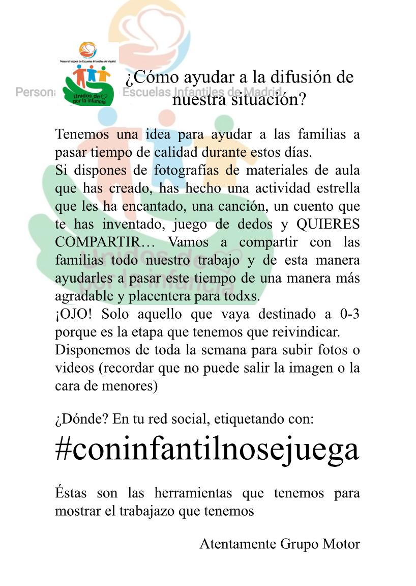 InfantilSe's tweet photo. Familias, queremos ayudaros con vuestrxs peques estos días tan complicados, os animamos a todos a que compartáis actividades, talleres, cuentos... Y por supuesto recordar que #ConInfantilNoSeJuega https://t.co/2FKKbqBgAp