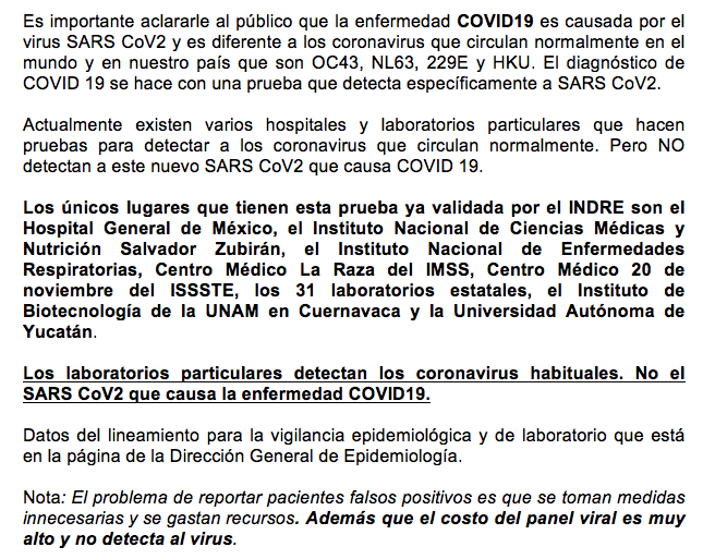 OJO con esta información que comparte la Dra. Rosa María Wong, infectóloga pediatra y profesora de la Facultad de Medicina de la @UNAM_MX y jefa de la subdivisión de investigación clínica de dicha facultad. #Covid19 #Coronavirus #Covid_19mx