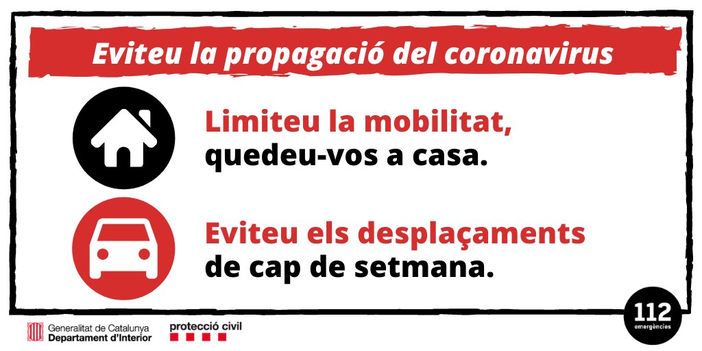 #BonDia Intentem evitar la propagació del #coronavirus
#EnllocComACasa