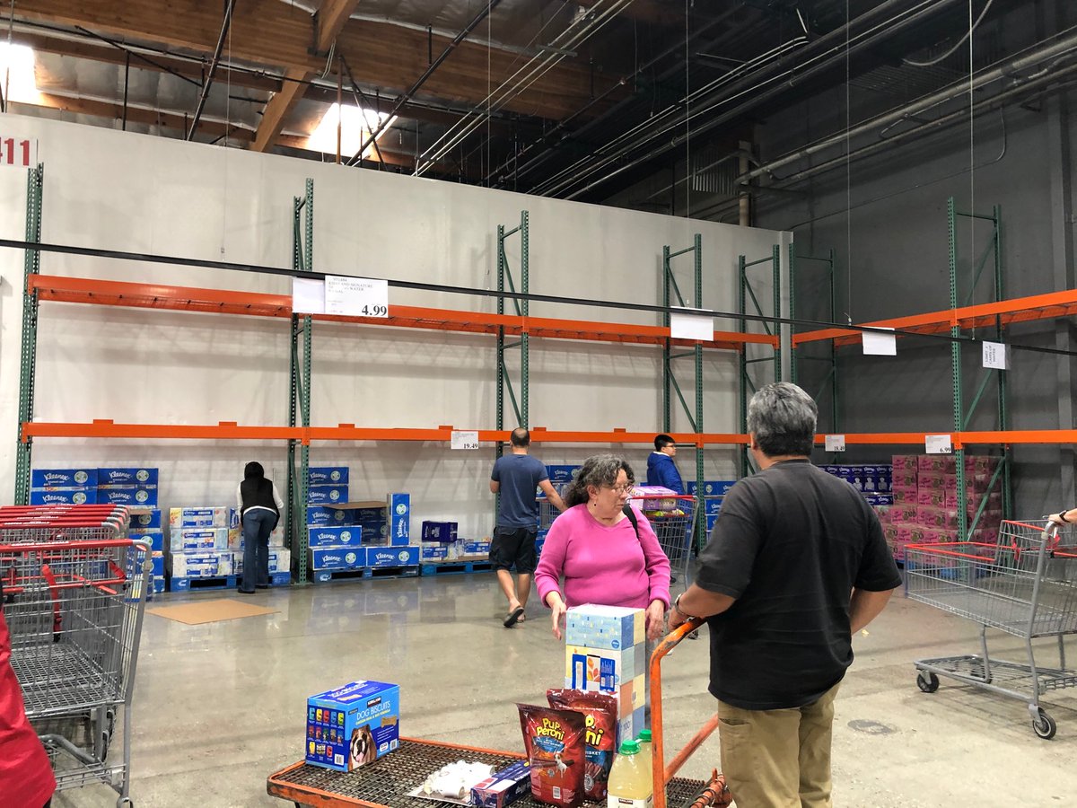 it’s been a rare two days of significant rain in socal, but stores are completely packed and essentials and non-perishables are sold out — so it’s evident most of the population understands the gravity of looming and more widespread  #coronavirus transmission.
