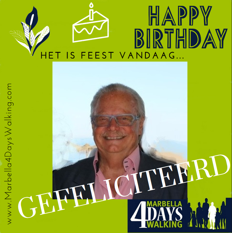 marbella4days's tweet photo. Today it is the birthday of Hans Wohl, founder of the M4DW. We like to wish him and his wife Clarie a wonderful day, from all of us @ Team Marbella 4Days. Happy Birthday Hans!🎉🎈✨🎊😍#m4dw #walking #4daagse #marbella #spain #walk #walkingholiday https://t.co/l4tlCG5ODE