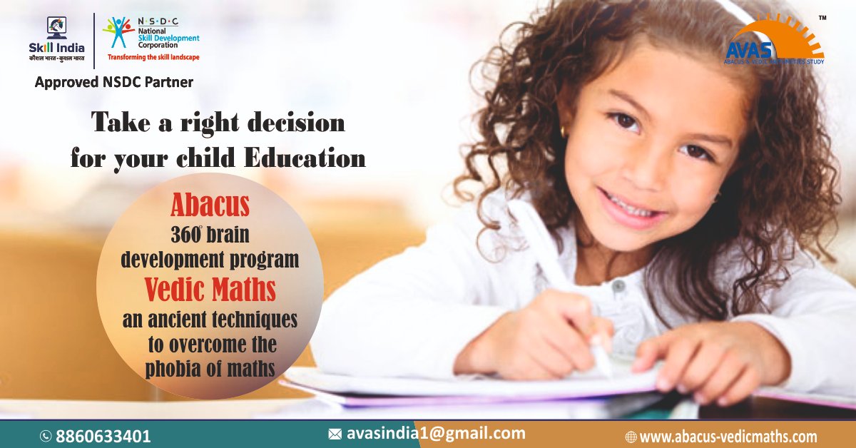 avas_official's tweet photo. every child can learn and scale great heights if provided the right learning. Avas, govt. certified org. provides  #abacus #vedicMaths classes.
Visit https://t.co/gQdImoY0ZH
 #concentration #braindevelopment #quickcalculation #students #parents #skills @NSDCINDIA #SkillIndia https://t.co/EFa5oumPr2