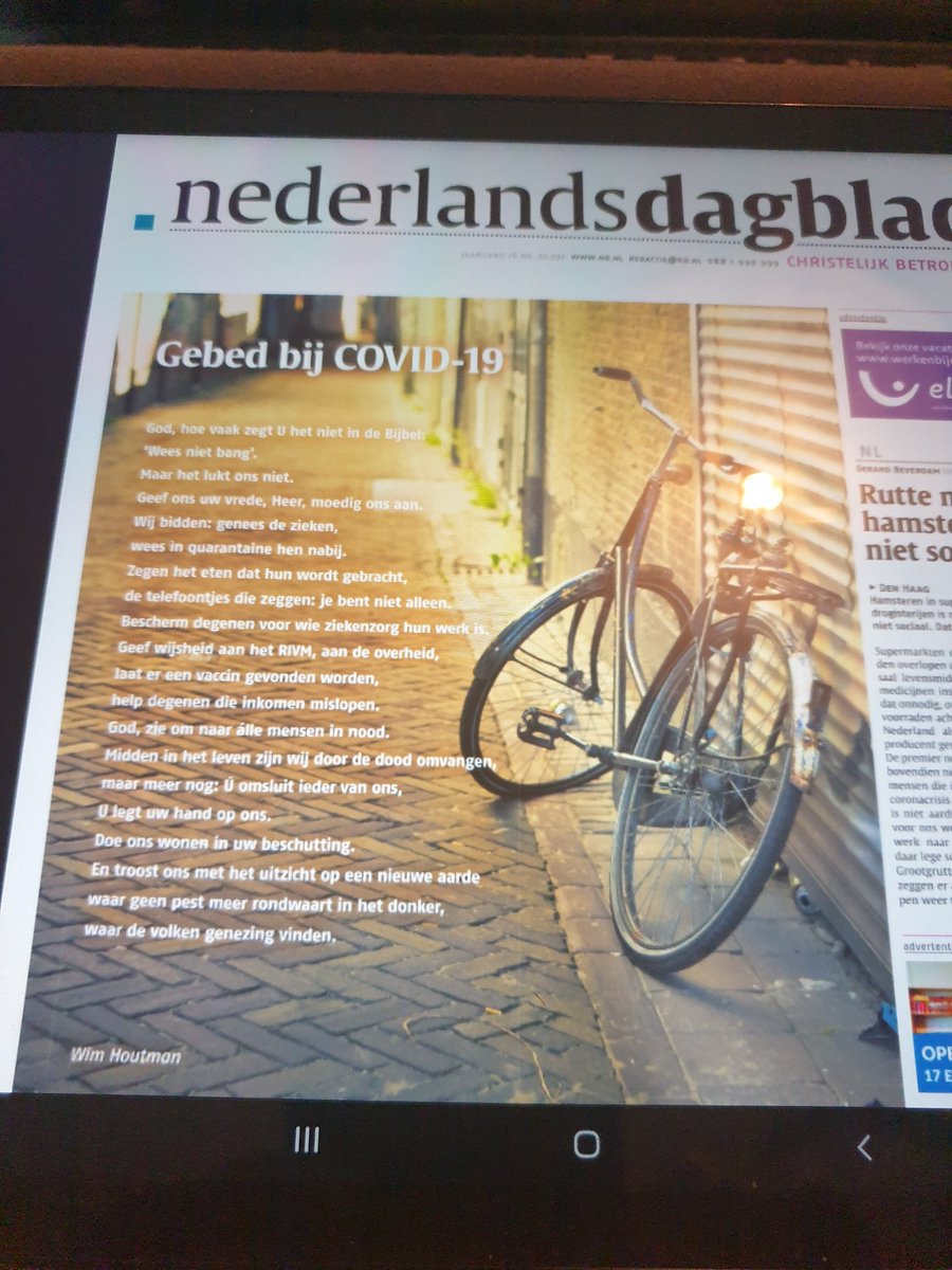 Wat een mooi gebed bij #Covid_19 #corona #coronavirus #CoronaCrisis voorop #NDnl <a href="/ndnl/">Nederlands Dagblad</a> 👇