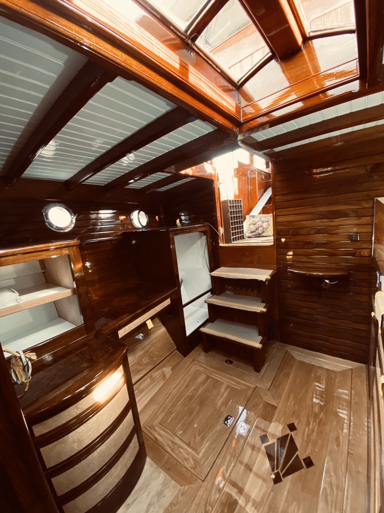 Breda1931's tweet photo. Spoiler alert. Heads & cabins almost completed @DennettBoat to be ready for #dunkirkreturn2020 #adls #boatrestoration #dunkirklittleships #woodenboatrestoration #mahogany #walnutwood #carpentry #varnish #woodvarnishing #joinery https://t.co/Ms2WlAV4PT