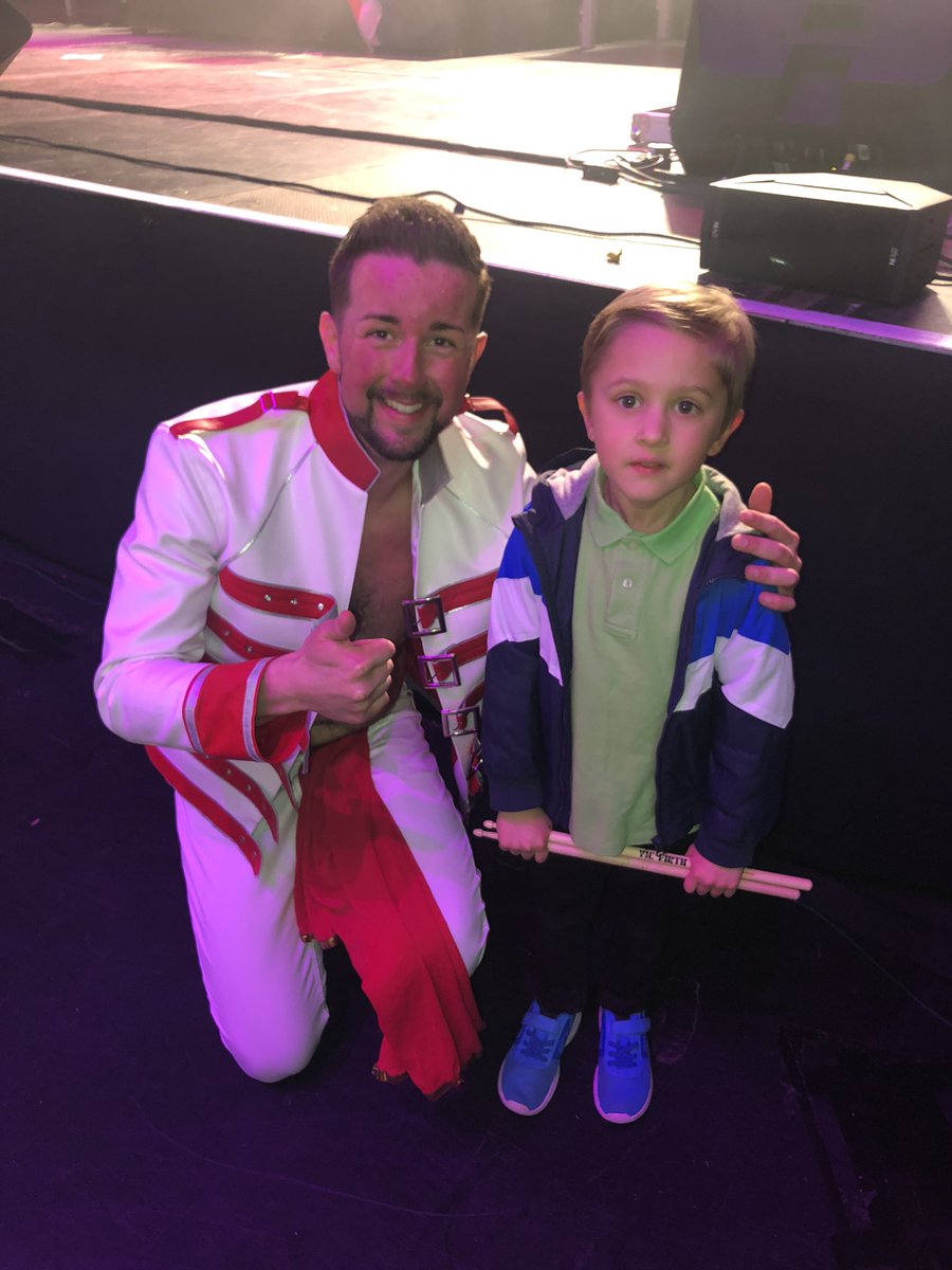 staceyjag86's tweet photo. Fantastic night seeing #radiogaga at @theorchardtheatre with my boy last night! The band even made Jaden’s night by giving him a set of drumsticks as a momento and had photos done with John and Ash from the band. He was absolutely buzzing! thanks for a great evening guys! #queen https://t.co/mWjwQ2wkaL