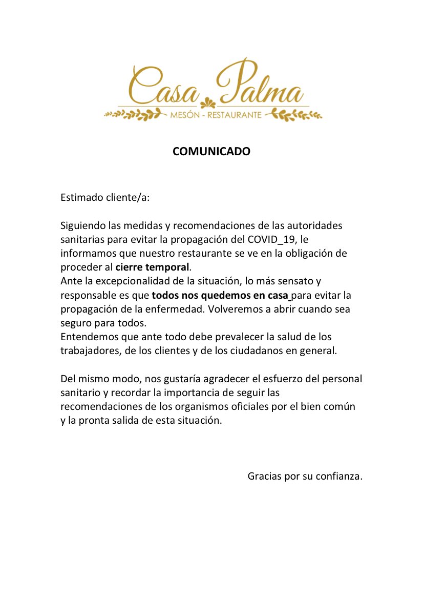 MesonCasaPalma's tweet photo. #YoMeQuedoEnCasa #Covid_19 #RESPONSABILIDAD https://t.co/GTjy8T3RnW