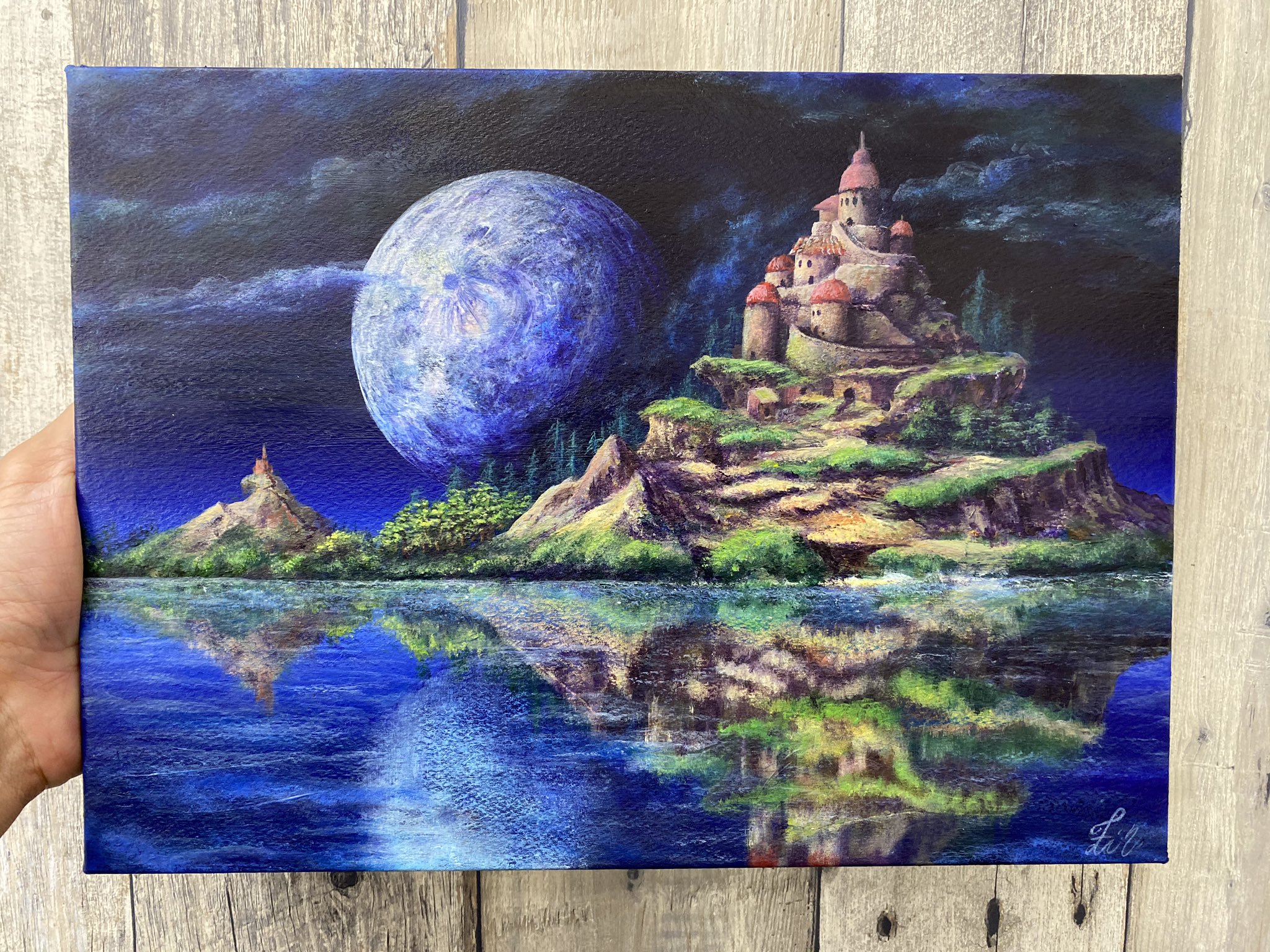 タ*ー様 現代アート　アクリル画　ジンジンさんの絵　サイン入り タ*ー様 現代アート アクリル画 ジンジンさんの絵 サイン入り