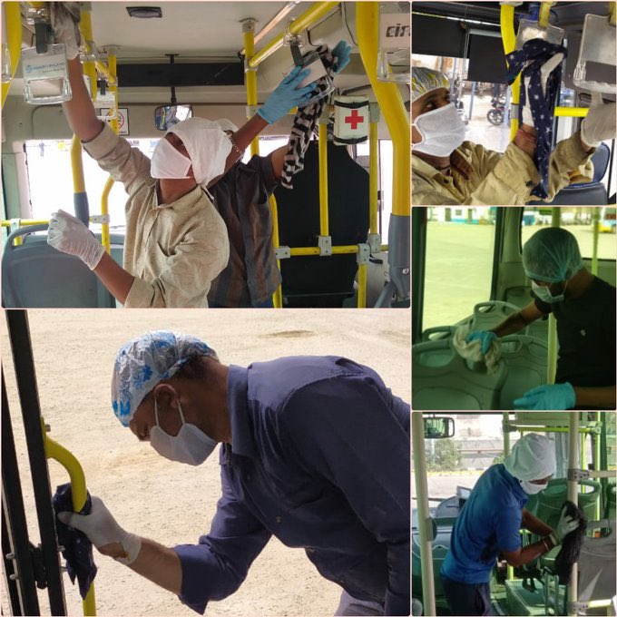 vnehra's tweet image. #NamasteAmdavad 🙏

@AmdavadAMC is taking all steps necessary to save #MaruAmdavad from #CoronaOutbreak 

We have started deep cleaning &amp;amp; disinfecting AMTS &amp;amp; BRTS buses 

Will take more steps as required as we move forward. Pl follow instructions &amp;amp; advisories 

#HelpUsToHelpYou