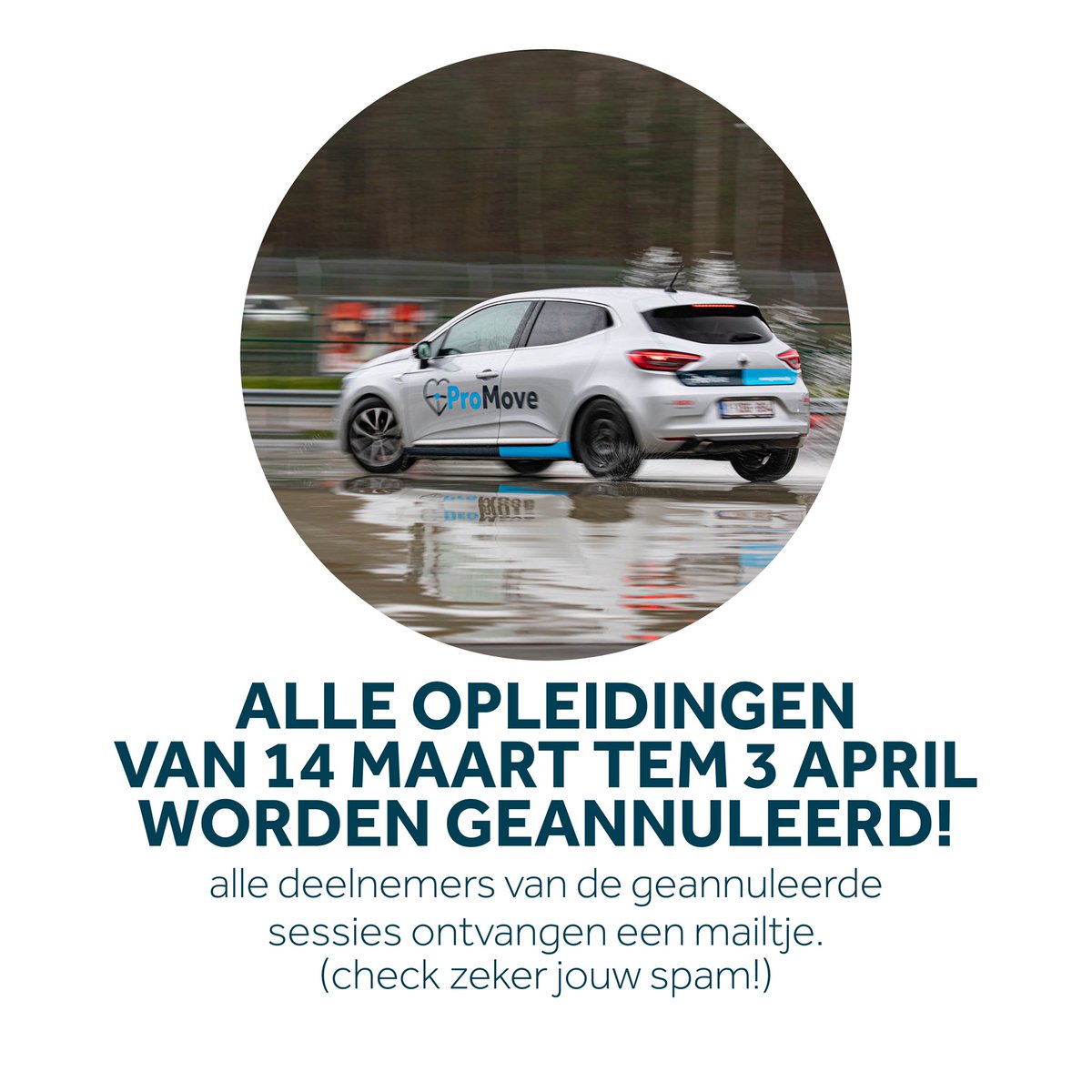 ChrisVanhee's tweet photo. Omdat de gezondheid van onze klanten en onze medewerkers primeert, annuleren we alle opleidingen tot en met 3 april. #terugkommoment #carcontrol #verkeersveiligheid https://t.co/Cy9mrhcvZy