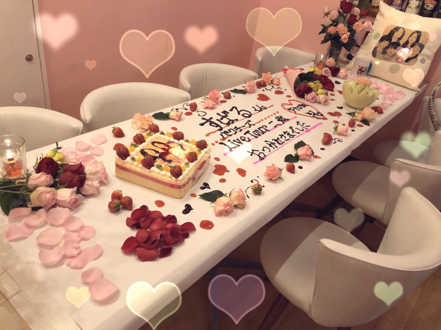 Dolloom恵比寿 渋谷すばる 様 ライブツアー2歳 お疲れ様でした お客様からのテーブルアートと イラストのご依頼を頂きました 渋谷すばる 塚本史朗 山本健太 Shiho なかむらしょーこ パクチーズ テーブルアート Dolloom 恵比寿 T Co