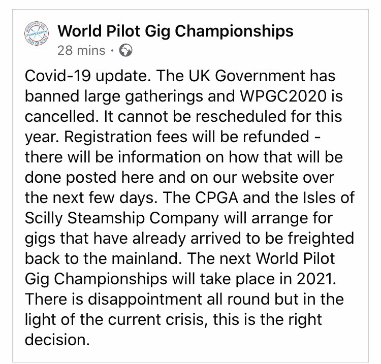 News from the World Championships this morning 
CANCELLED