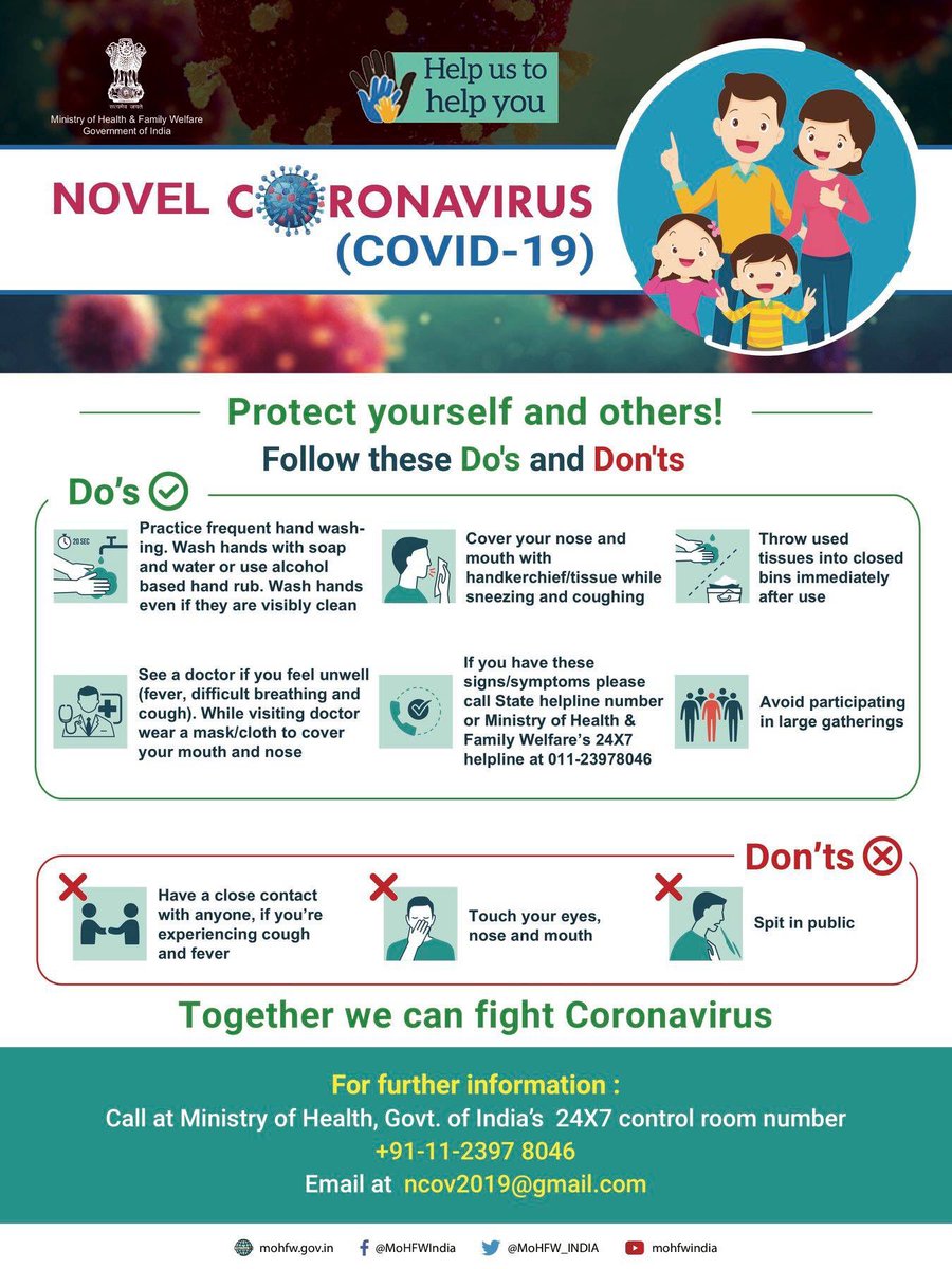 pdmuniversity's tweet photo. Together we can fight #coronavirus 
Protect yourself and others.Follow these do's and don'ts. https://t.co/mu3yvSLewC