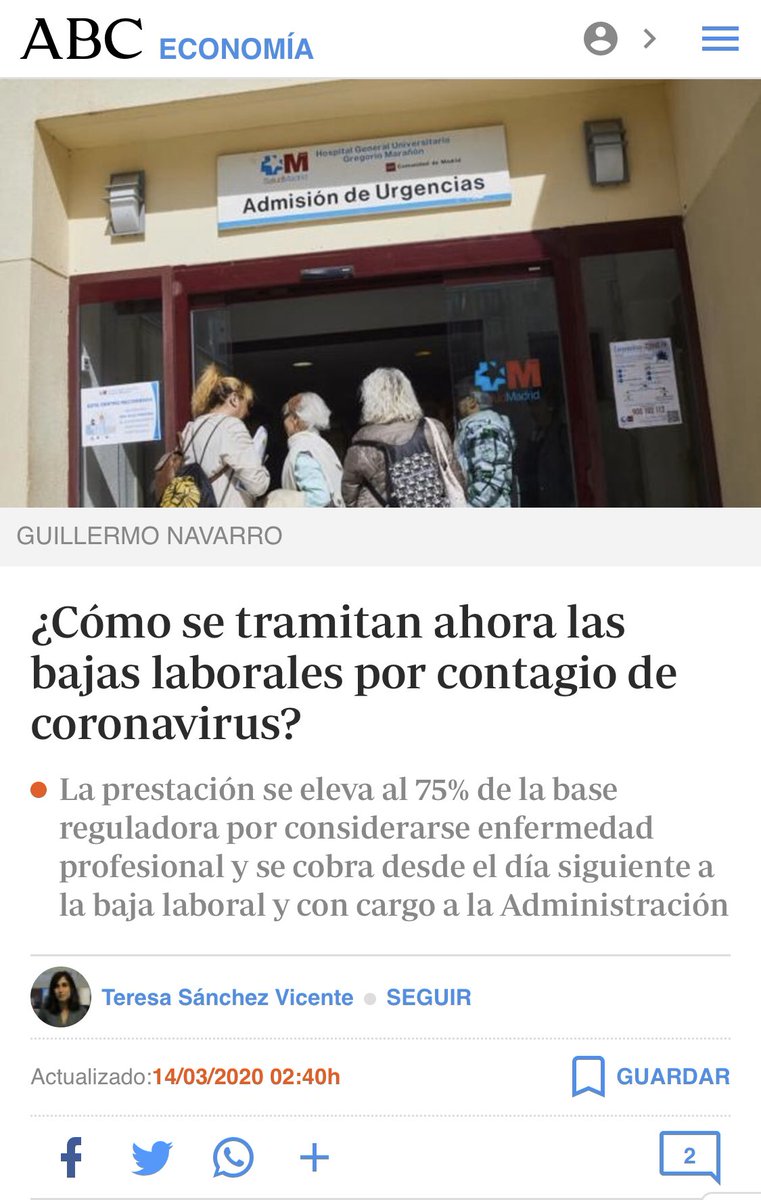 Bajas laborales por contagio de coronavirus

abc.es/economia/abci-… 
#CoronavirusESP #Covid_19 #COVID19espana #bajaslaborales
