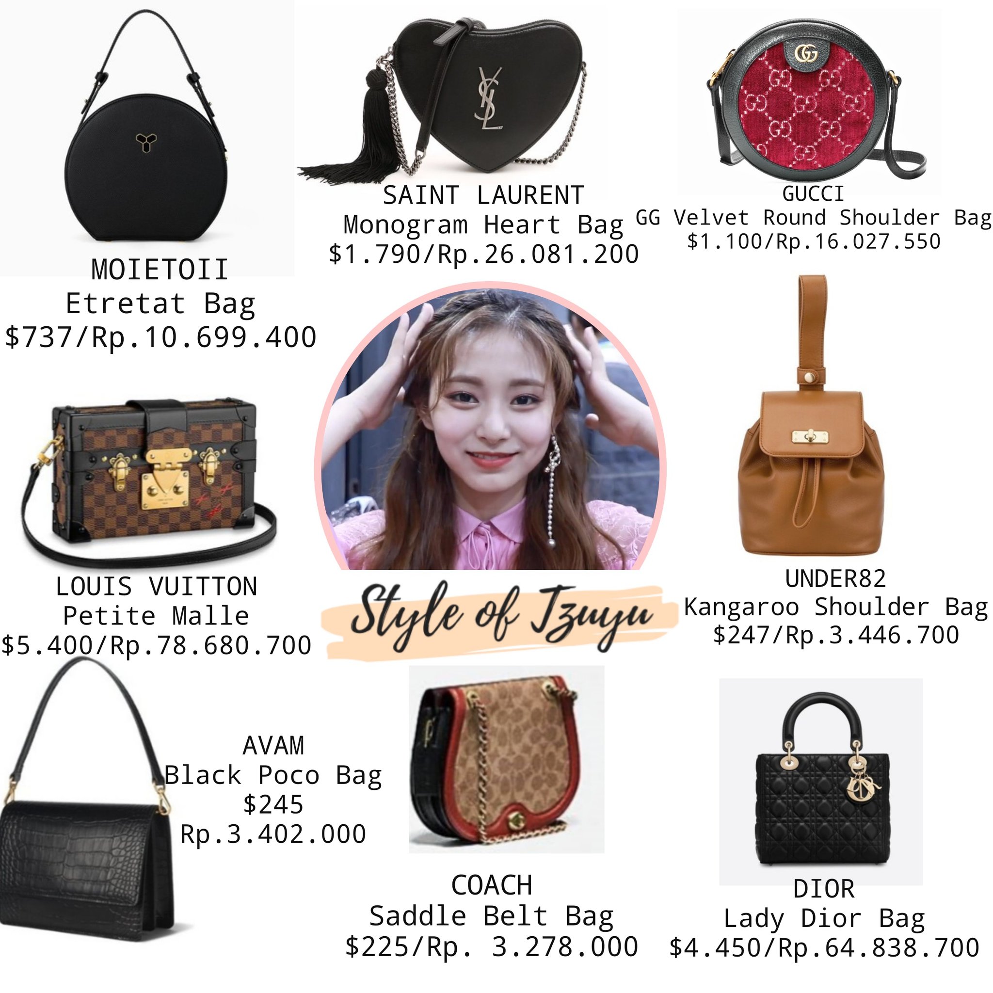 tzuyu style on X: TZUYU'S BAG COLLECTION PART 1 Follow