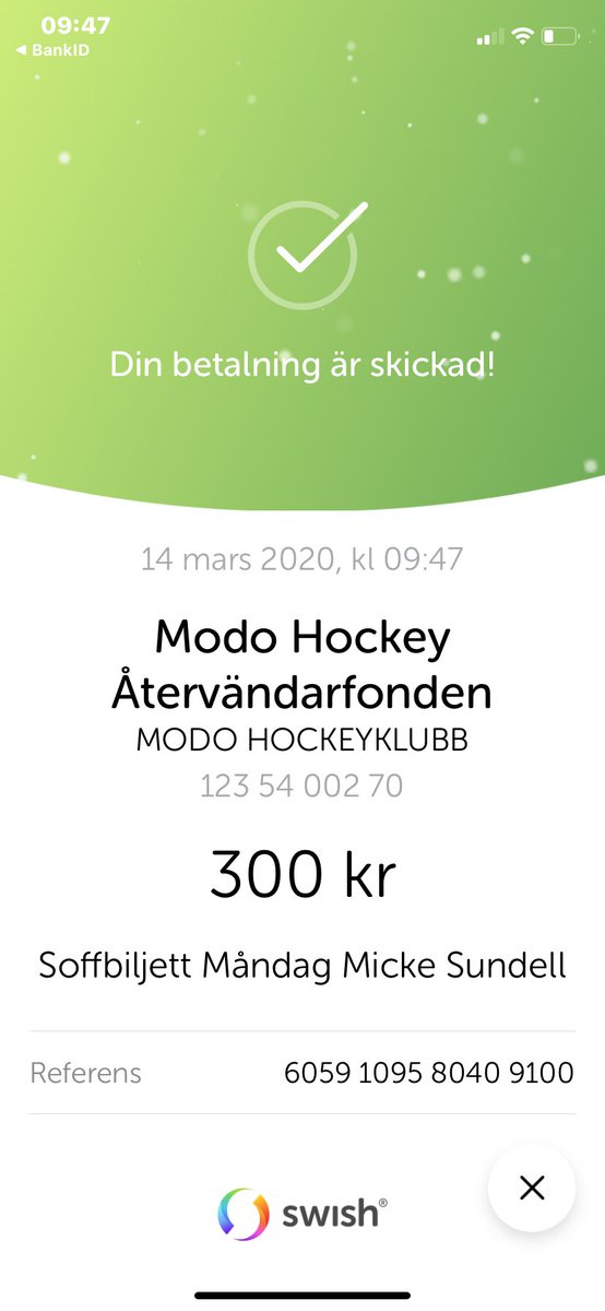 HeadCMS's tweet image. Biljett fixad, självklart gör jag som många fans och sponsorer Ta rygg! #soffbiljett #modose