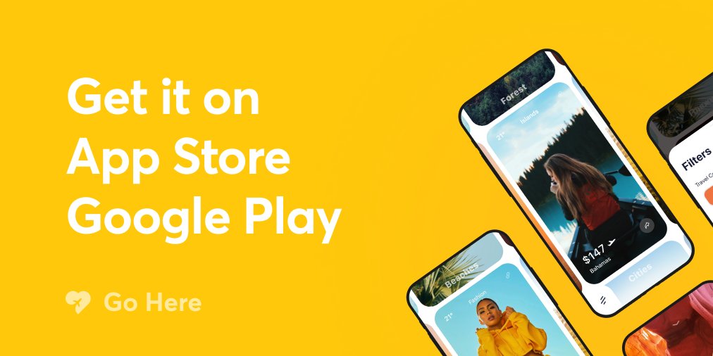 AppGoHere's tweet photo. This day has come. Today we announce the official launch of Go Here ✈️. The app is available on Google Play and App Store.

Get it on https://t.co/gNoO7KhWNt https://t.co/xYWXbo65wq