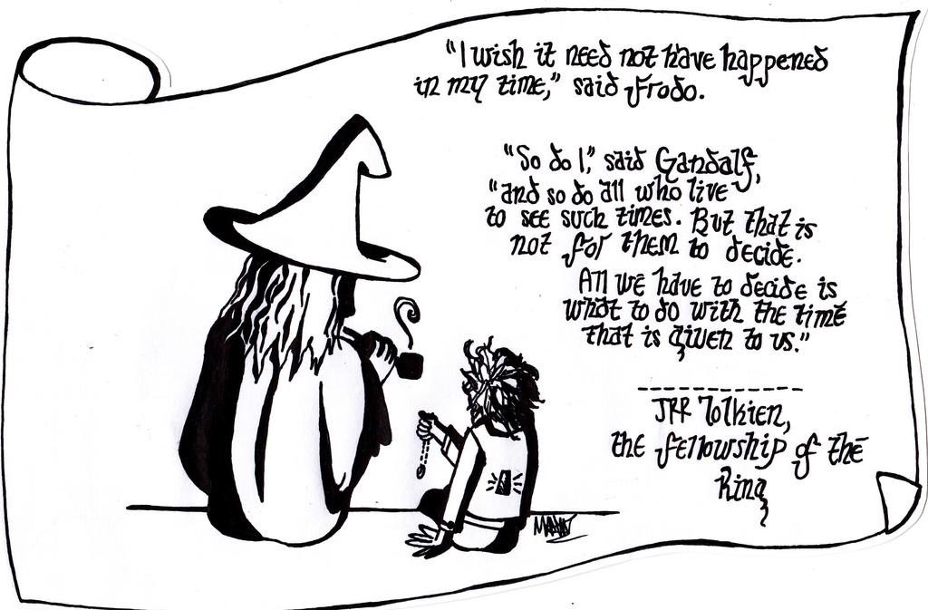 beingblanche's tweet photo. "Avrei tanto desiderato che tutto ciò non fosse accaduto ai miei giorni!”, esclamò Frodo.
“Anch’io”, annuì Gandalf, “come d’altronde tutti coloro che vivono questi avvenimenti. Ma non tocca a noi scegliere. Tutto ciò che possiamo decidere è come disporre del tempo che ci è dato" https://t.co/ejOFkLJ3H9