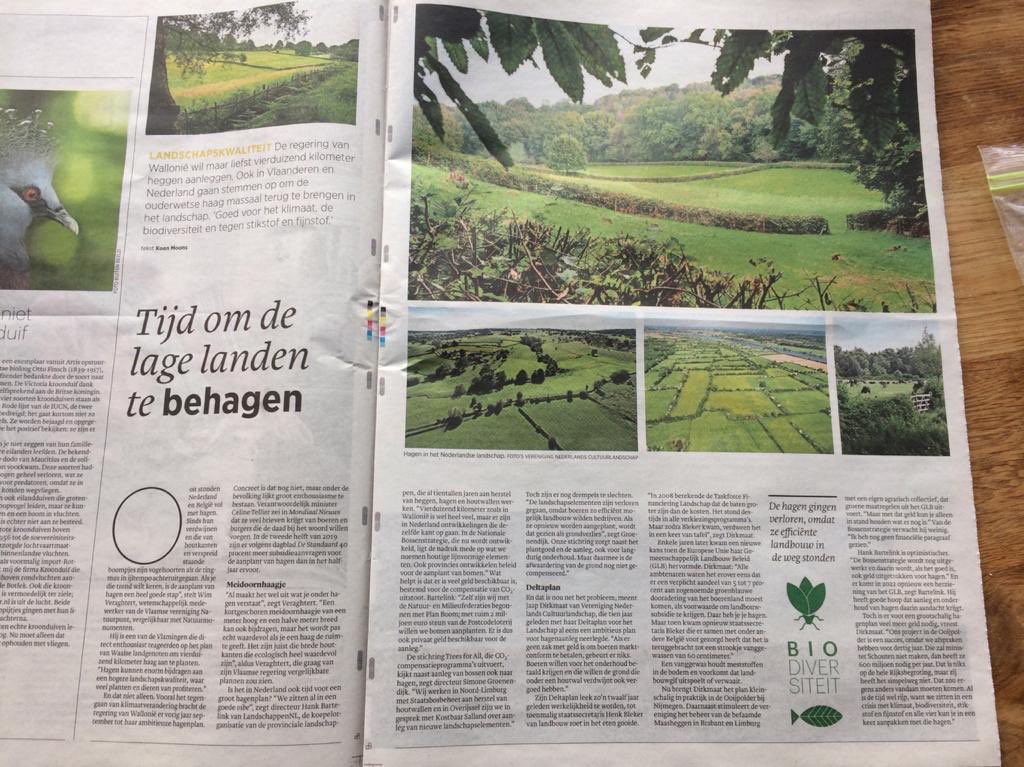 Hagen weer terug in ons landschap vandaag in @trouw. Het is goed voor #biodiversiteitsherstel  #klimaat en terugdringen van #stikstof en #fijnstof zegt @HankBartelink. Aan de slag met herstel van hagen in @Planboom @LandelijkeNMF dankzij @PostcodeLoterij