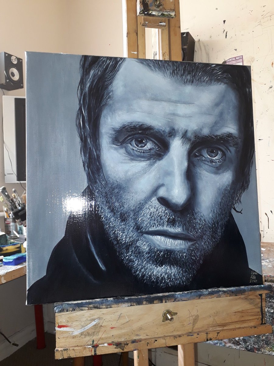 Latest Liam painting. #liamgallagher #asyouwere #oasis #music #lg #manchester #levenshulme #portraitartist #manchesterartist #artostontwitter #artistmanchester #portrait #art #artwork #supersonic #painting @liamgallagher