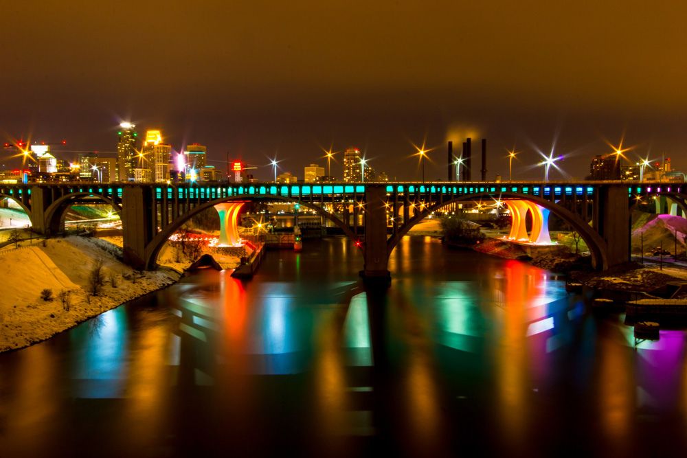 BestPixMN's tweet photo. Bridges over the river in Minneapolis. Photo by Mike Plucker. https://t.co/dH4JoUYSnr