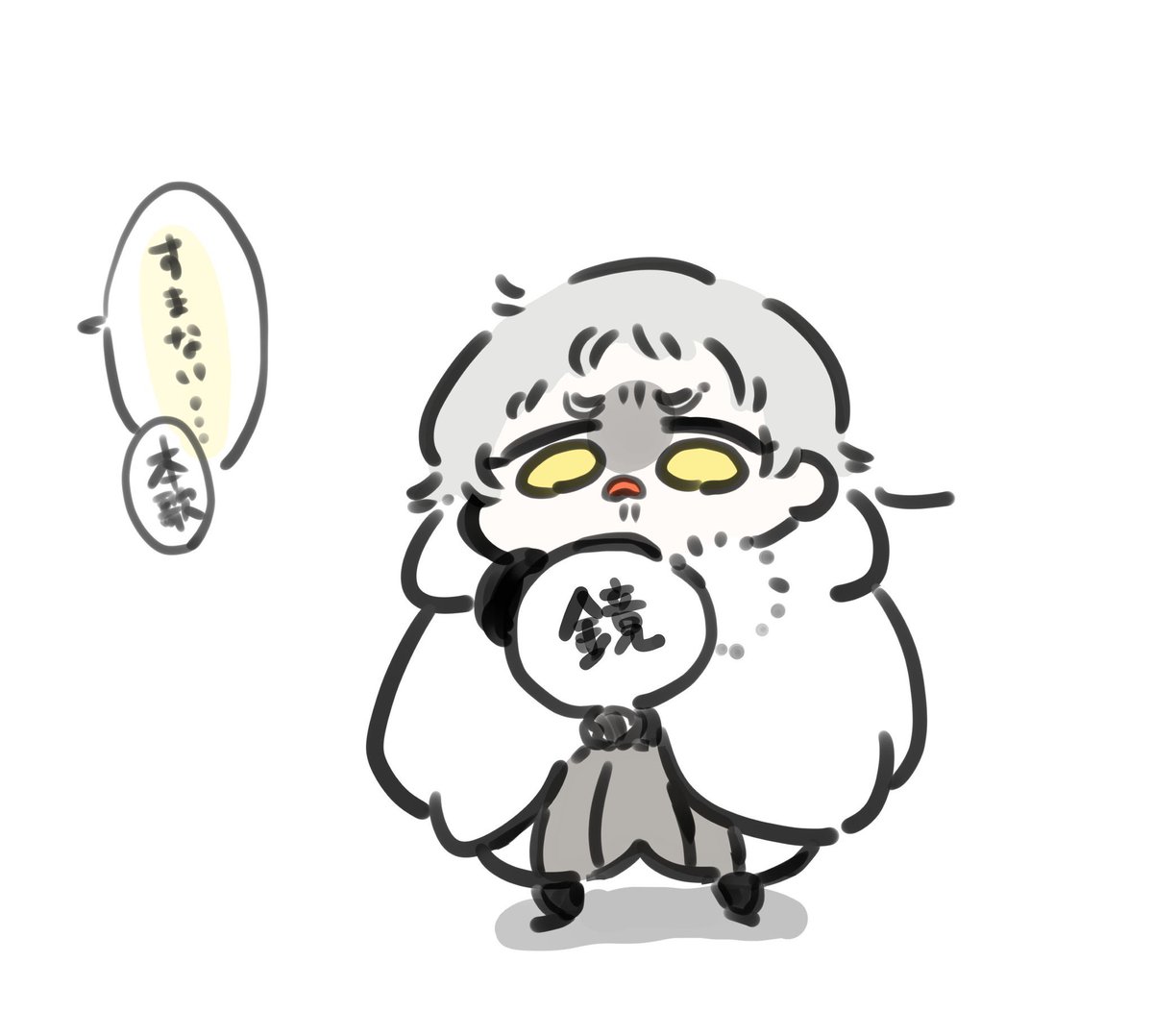 二度と本歌には前髪を任せないと心に誓っている様子
※鶴丸写しちゃん 