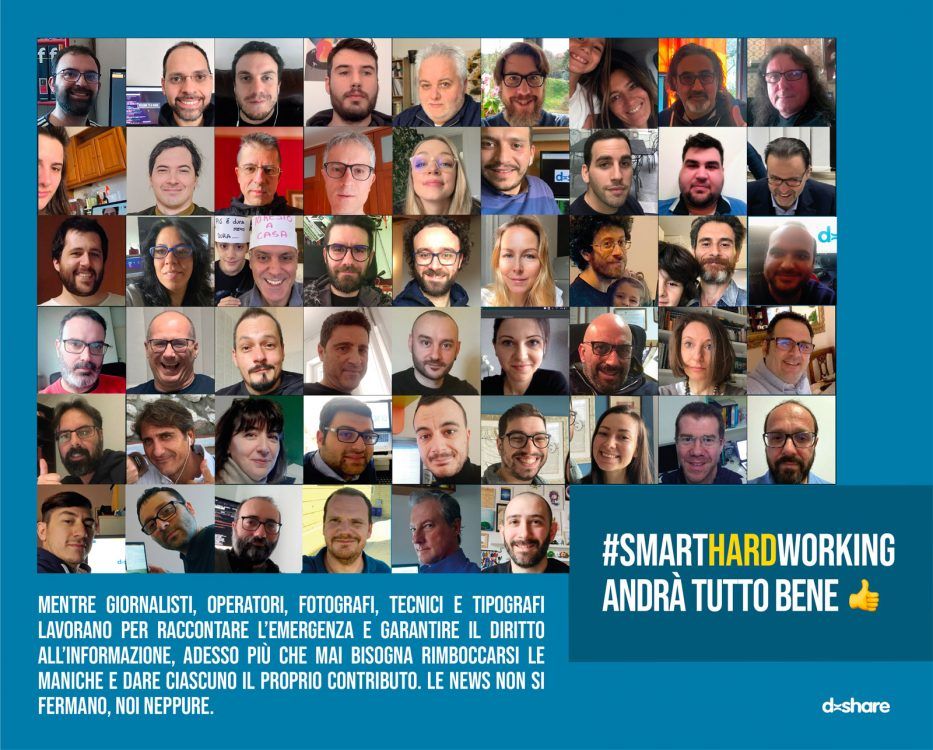 D-Share lancia la campagna #smarthardworking : "Le news non si fermano, noi neppure" per sottolineare l'importanza del contributo che ciascuno sta dando nel mondo dell'informazione in questo momento di emergenza buff.ly/2ILzt6j