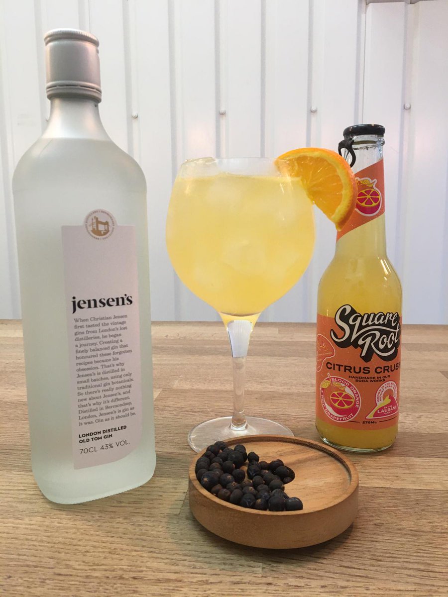 JensensGin's tweet photo. New in from @squarerootldn the citrus crush soda πππ₯ pairs perfectly with our Old Tom Gin ππ#oldtom #citruscrush #squarerootlondon https://t.co/uaAOIz05Ue