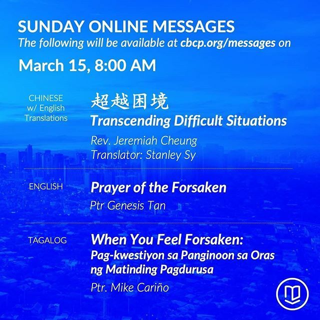 CBCPonline's tweet photo. On our website https://t.co/ltkzjzvcBx, tomorrow at 8:00am! 
Feel free to share to your friends &amp; family.
.
*Erratum: Title of our English Sermon corrected. https://t.co/tszOIYxDAI https://t.co/FUgIK08IvS