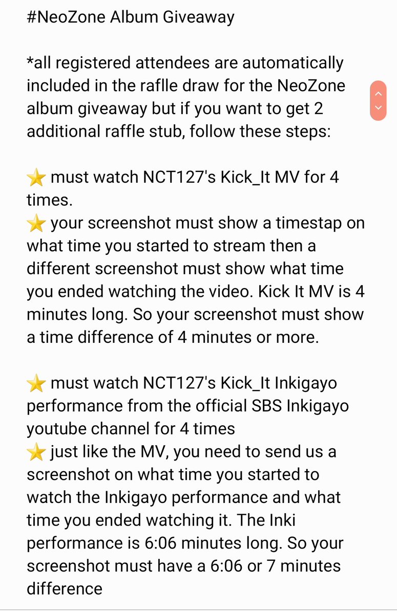 yongiepeach's tweet photo. βΌ#NeoZone Raffle GiveawayβΌ
Hello Nctzens! Do you want to have additional raffle stubs for the NeoZone Album Give away? Follow these steps and you'll get additional 2 raffle stub at our #NeoInTheZone Cupsleeve Event! π
See thread for the examples of screenshot. π https://t.co/UsacCevN1k