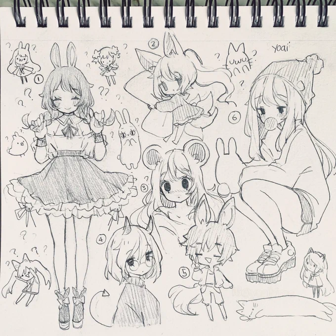 sketches~ 

Which one should I turn into a completed drawing? ? 