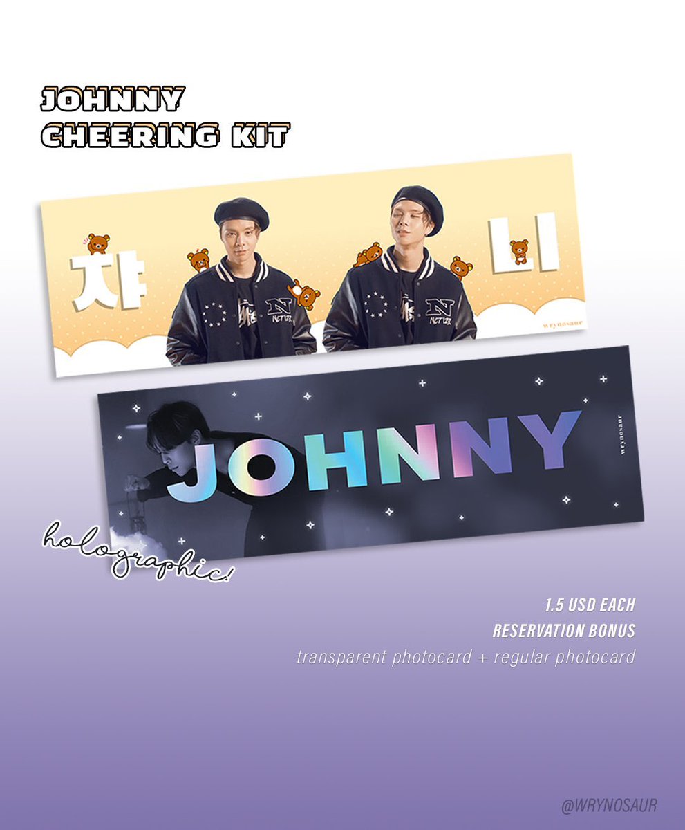 [PLS RT] JOHNNY CHEERING SET$1.50 each (banner + photocards)Pick up at New York/Chicago concert or get it shipped!Order Form   https://forms.gle/nan8Ma1pw5RSa4LY7More info in form and below  #NCT127inNYC  #NCT127inCHI  #NCT127_2ndTour  #NCT127