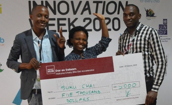 suleykuchengo's tweet photo. My team and I are thrilled to receive an Inclusive Business Impact Award from @HDIFtz through our #TEAforSHE Program @Suku_Chai during #InnovationWeek2020 closing ceremony yesterday.
A very big thank you to #ImpactHubDar for making it happen.
#IW2020 #SukuChai
#TEAforSHE. https://t.co/eCPoeiJrgR
