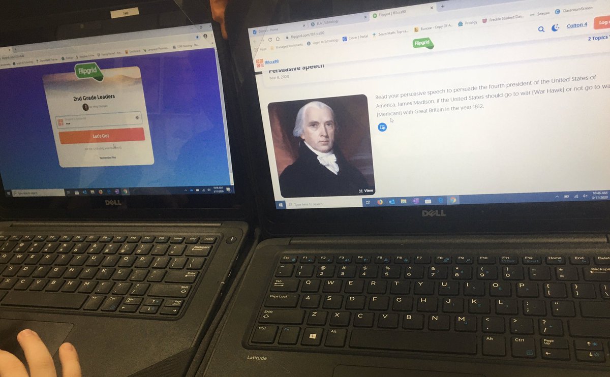 MexElLibLDRS's tweet photo. We wrote persuasive speeches this week regarding the War of 1812 and recorded them in our @Flipgrid recording studio! @PalermoElem @MACSPride #amplifyingstudentvoice https://t.co/hnwQ9RiyWo