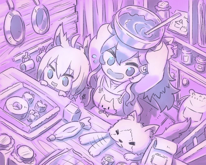 ホワイトデー?
名誉挽回のためタッグを組む猫?

#絵フブキ #みおーん絵 