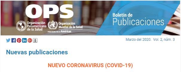 Consulte las directrices más recientes sobre #COVID19 en el nuevo boletín de #PublicacionesOPS  
➡ mailchi.mp/paho/nuevas-pu… 
 
Suscríbase y reciba nuestro boletín mensual: 
➡eepurl.com/dwNCpH 
 
#SaludParaTodos