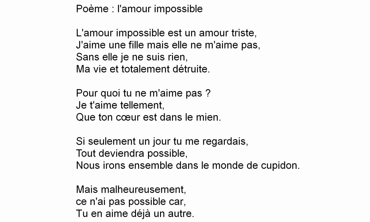 Mr Lepoete Poeme L Amour Impossible Je Vous Conseille De Cliker Sur La Photo Du Poeme Sinon Vous Le Verrez Pas Entierement Poeme T Co Tuwn5x3yx3