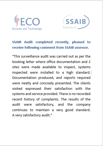 ecosecure's tweet photo. Very pleased with the comments received from our recent SSAIB Audit. https://t.co/p3YzIf2y71 https://t.co/4JY3hNZWt8