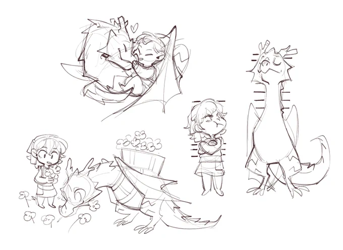 a claudeleth kiddo and her wyvern 

(old art from server actually) 