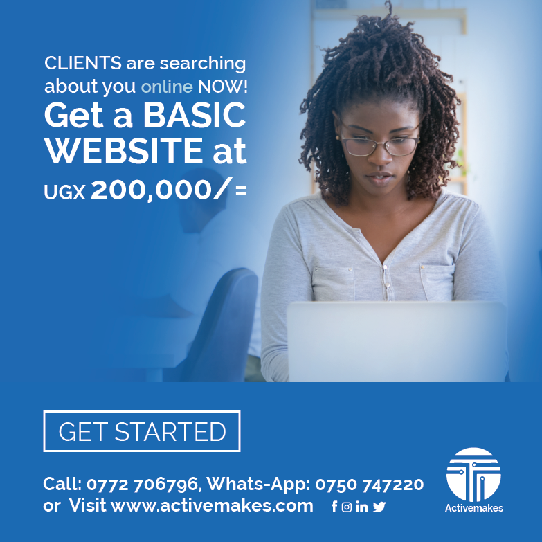 activemakes's tweet photo. CLIENTS are searching about you online NOW! Get a BASIC
WEBSITE at UGX 200,000/=. GET STARTED NOW: https://t.co/of8QaY0ed3
#websites #design #host #domains #ict #activemakes https://t.co/dDyPM6e2Fh