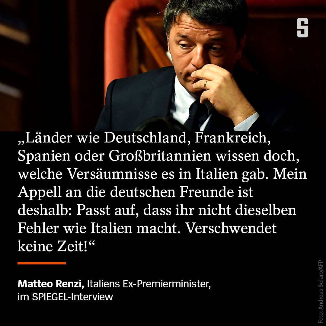 Das #Coronavirus hat Italien überrollt - weil die Regierung nicht schnell und entschlossen genug reagierte. Nun warnt Italiens Ex-Premier Matteo Renzi im SPIEGEL-Interview andere EU-Länder. spiegel.de/politik/auslan…