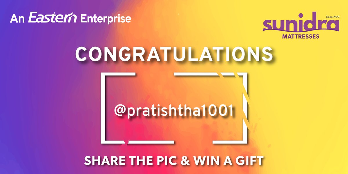 sunidraindia's tweet image. Dear @pratishtha1001 
Congratulations!
Kindly DM your contact details.
#Holi #Holi2020 #HoliCelebrations #HoliFestival #Sunidra