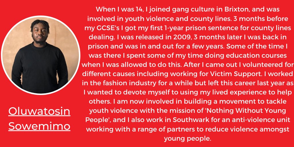 StreetDoctors's tweet photo. We are live this afternoon with 5 amazing panel members telling their experiences of and solutions to youth violence. Introducing... @createdbyolu a youth worker and part of an Anti-Violence movement. Hear Olu’s story at 3pm on Facebook Live this afternoon! https://t.co/CxTNpCaUSv