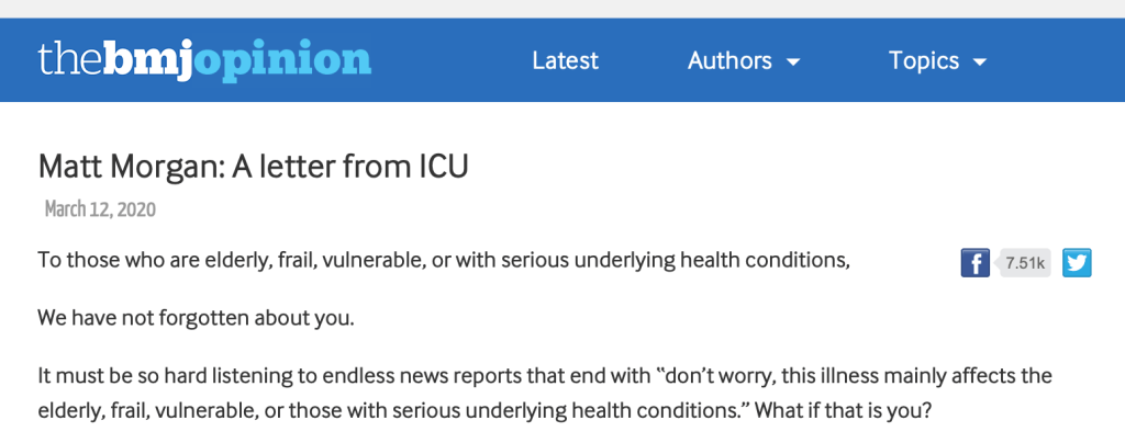 COVID-19: A letter from the ICU drmattmorgan.com/2020/03/14/cov…