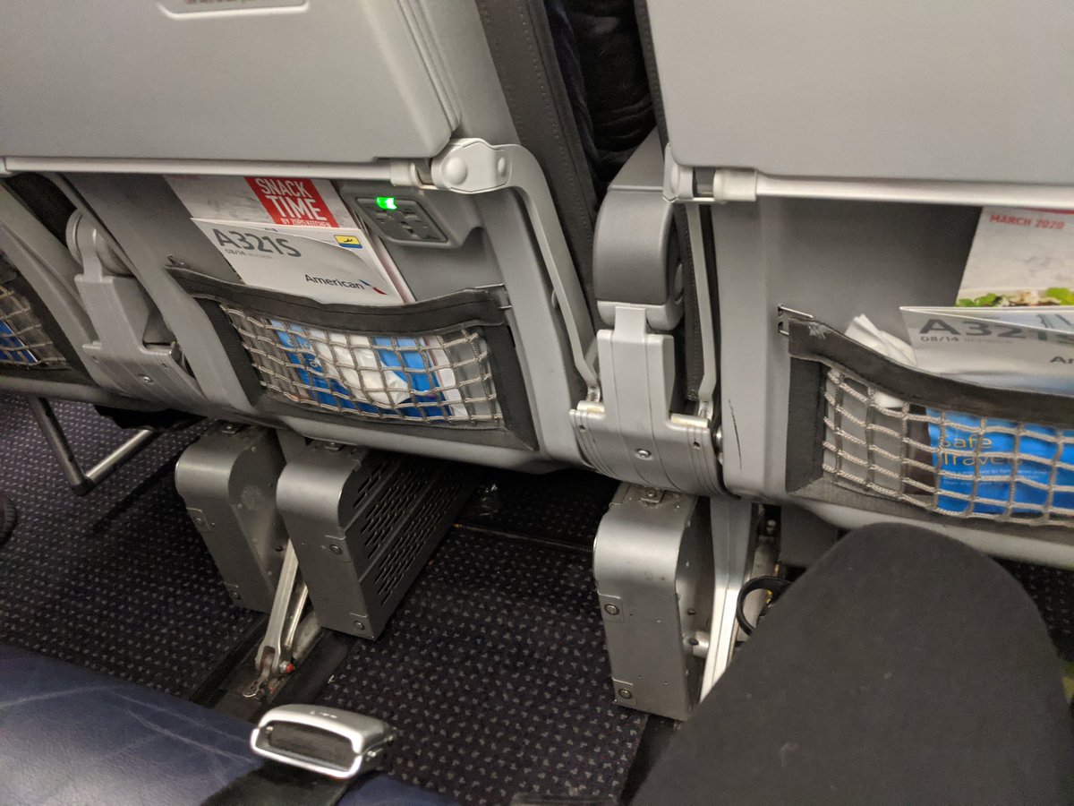 sidnygins's tweet photo. @AmericanAir found USED TISSUES in two of the seat pockets in front of me. Severely disappointed that you haven't done a better job cleaning given the recent hysteria. https://t.co/CyUl8jUjcO